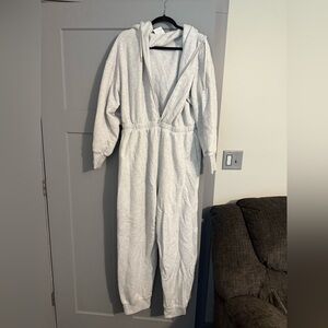 Gray Hooded Jumpsuit